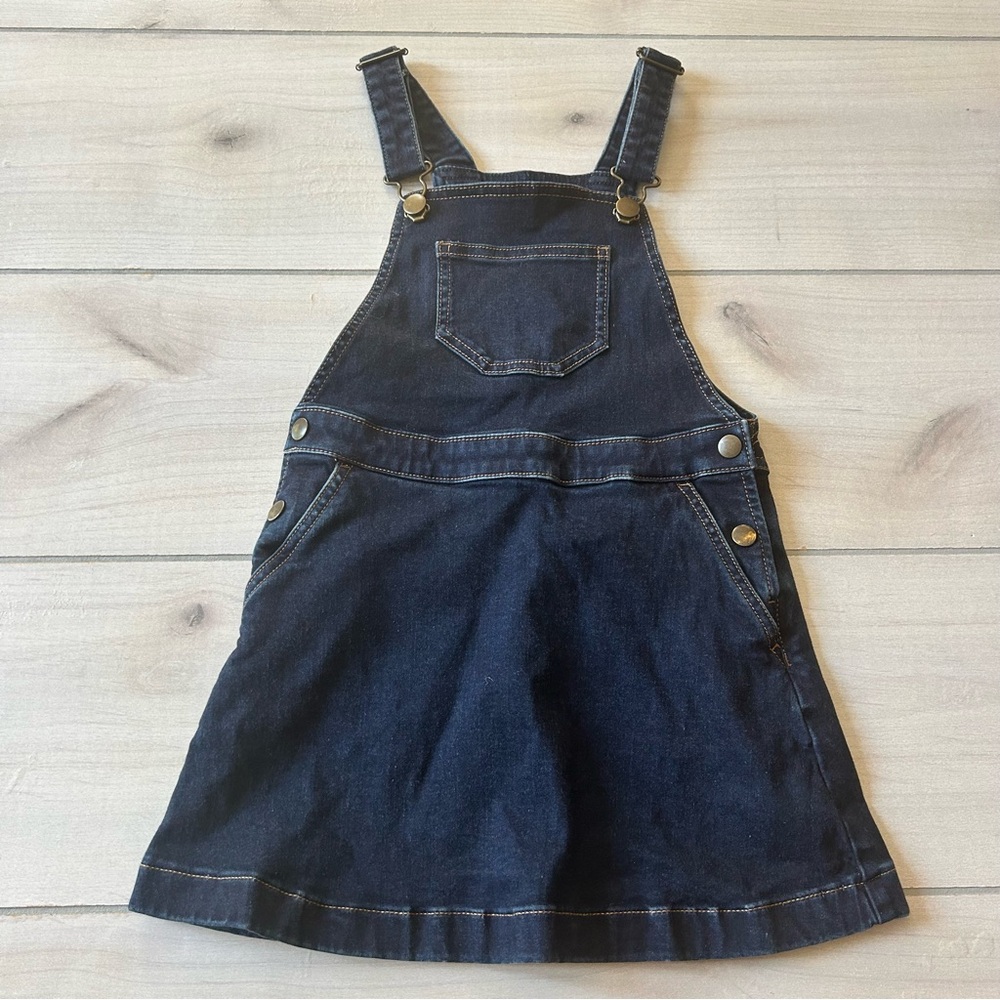 Hanna Andersson Dark Denim Kids Overall Jumper Dress